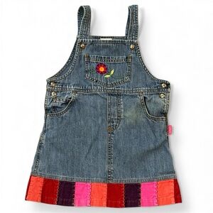 Vintage Carter’s Denim Jumper Dress Colorblock Hem – 4T
